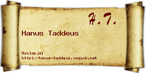 Hanus Taddeus névjegykártya